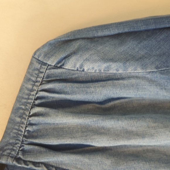 Bella Dahl Chambray True Wrap Crop Top S - Picture 8 of 16